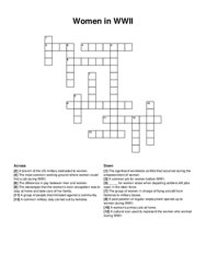 Women in WWII crossword puzzle