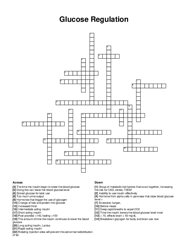 Glucose Regulation crossword puzzle