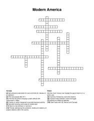 Modern America crossword puzzle