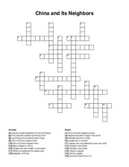 China and Its Neighbors crossword puzzle