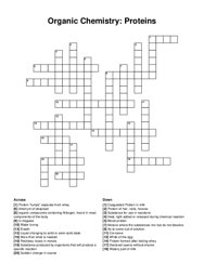 Organic Chemistry: Proteins crossword puzzle