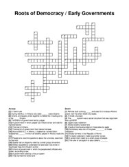 Roots of Democracy / Early Governments crossword puzzle