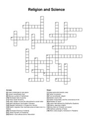 Religion and Science crossword puzzle