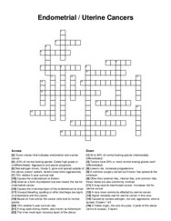 Endometrial / Uterine Cancers crossword puzzle