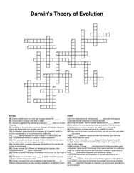 Darwins Theory of Evolution crossword puzzle