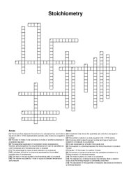 Stoichiometry crossword puzzle