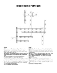 Blood Borne Pathogen crossword puzzle