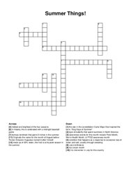 Summer Things! crossword puzzle