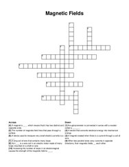 Magnetic Fields crossword puzzle