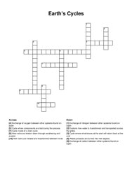 Earths Cycles crossword puzzle