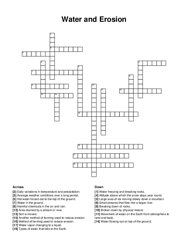 Water and Erosion crossword puzzle