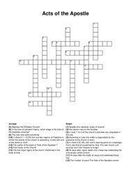 Acts of the Apostle crossword puzzle