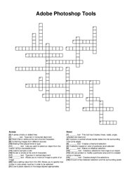 Adobe Photoshop Tools crossword puzzle