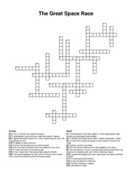 The Great Space Race crossword puzzle