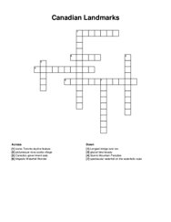 Canadian Landmarks crossword puzzle