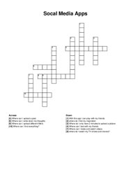 Socal Media Apps crossword puzzle