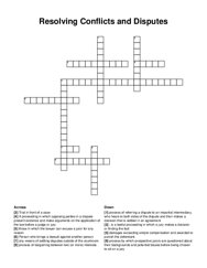 Resolving Conflicts and Disputes crossword puzzle