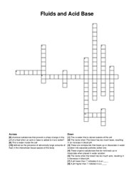 Fluids and Acid Base crossword puzzle