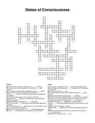 States of Consciousness crossword puzzle