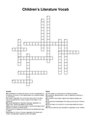 Childrens Literature Vocab crossword puzzle