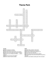 Theme Park crossword puzzle