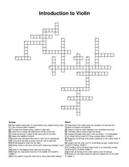 Introduction to Violin crossword puzzle