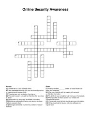 Online Security Awareness crossword puzzle