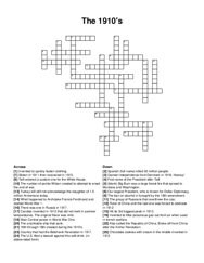 The 1910s crossword puzzle