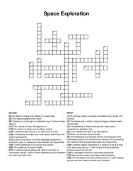 Space Exploration crossword puzzle