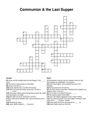 Communion & the Last Supper crossword puzzle