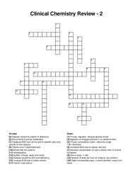 Clinical Chemistry Review - 2 crossword puzzle