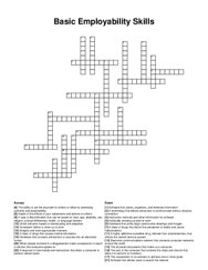 Basic Employability Skills crossword puzzle