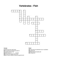 Vertebrates - Fish crossword puzzle