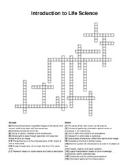 Introduction to Life Science crossword puzzle