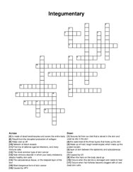 Integumentary crossword puzzle