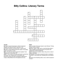 Billy Collins: Literary Terms crossword puzzle