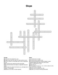 Slope crossword puzzle