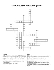 Introduction to Astrophysics crossword puzzle