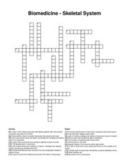 Biomedicine - Skeletal System crossword puzzle