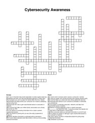 Cybersecurity Awareness crossword puzzle