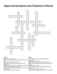 Signs and Symptoms and Treatment of Shock crossword puzzle