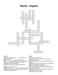 Starter - Organic crossword puzzle