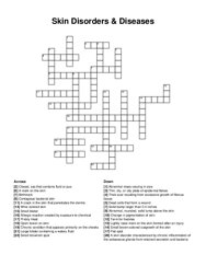 Skin Disorders & Diseases crossword puzzle