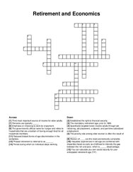 Retirement and Economics crossword puzzle