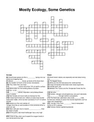 Mostly Ecology, Some Genetics crossword puzzle