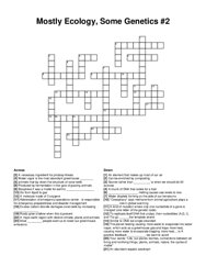 Mostly Ecology, Some Genetics #2 crossword puzzle