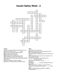 Insulin Safety Week - 2 crossword puzzle