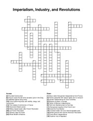 Imperialism, Industry, and Revolutions crossword puzzle