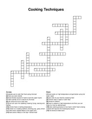 Cooking Techniques crossword puzzle