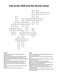 Fall of the GDR and the Soviet Union crossword puzzle